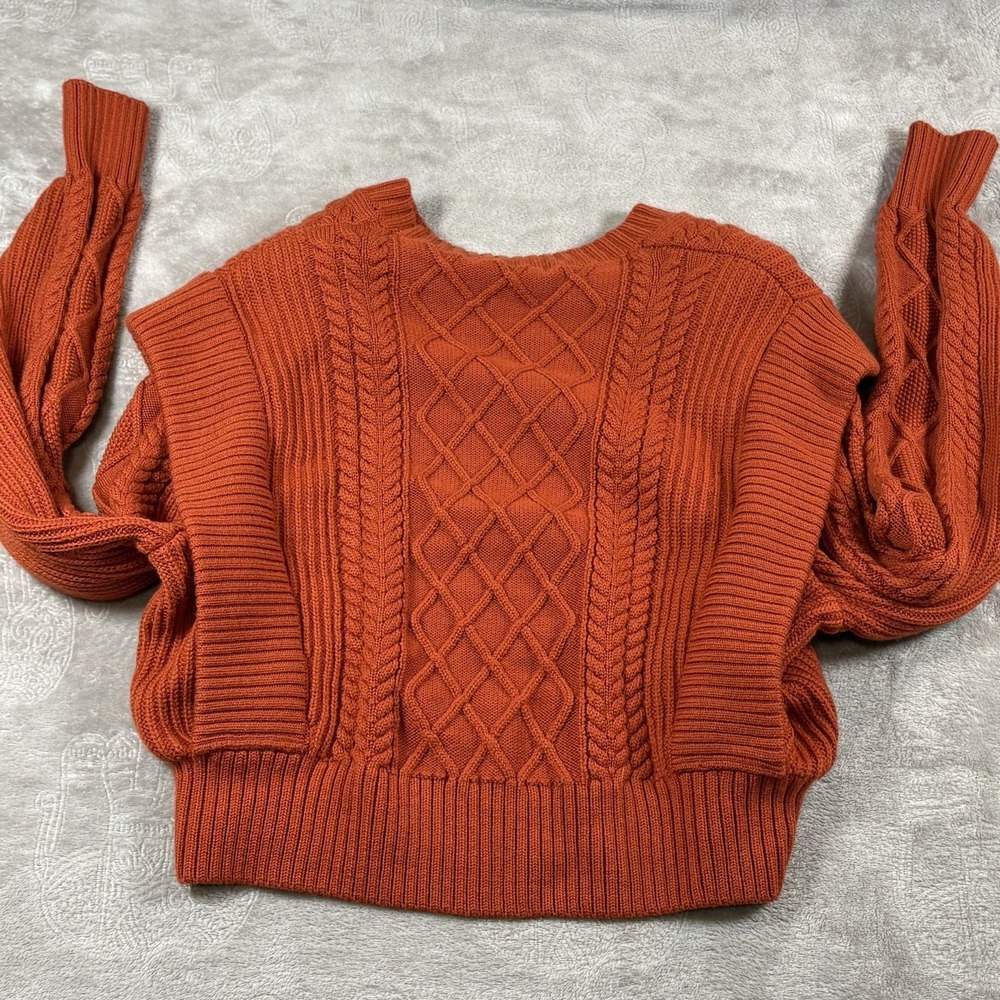 Babaton‎ Sweater Womens XS Cable Knit Pure Merino Wool Pullover Chunky NWOT - Picture 7 of 8